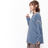 配色リンキング両A面カーディガン クルーネックドロップショルダー 長袖 | mili an deni | 詳細画像6