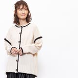 配色リンキング両A面カーディガン クルーネックドロップショルダー 長袖 | mili an deni | 詳細画像8