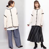 配色リンキング両A面カーディガン クルーネックドロップショルダー 長袖 | mili an deni | 詳細画像9