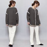 配色リンキング両A面カーディガン クルーネックドロップショルダー 長袖 | mili an deni | 詳細画像13