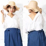 ストローハット つば広 帽子 雑貨 F レディース 夏 ミリアンデニ | mili an deni | 詳細画像7