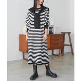 ブラック | セーラーニットワンピース ナイロンニット セーラーニット付き | mili an deni