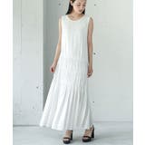 オフホワイト | アシンメトリー シャーリング ワンピース | mili an deni