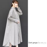 ダークグレージュ | フレアシャツワンピース スタンドカラー バックタック | mili an deni