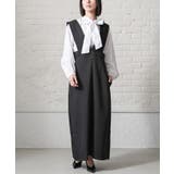 ブラック | ワンサイドフリルジャンスカ ジャンパースカート ワンピース | mili an deni