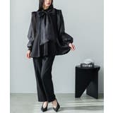 ブラック | リボンタイ セットアップ レディース | mili an deni