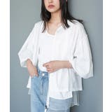 ホワイト | 袖バルーンノーカラージャケット シャイニーコットン 綿 | mili an deni