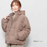 ブラウン | ボリュームフェイクダウンジャケット ジャンパー 長袖 | mili an deni