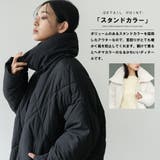 ビッグダイヤキルト中綿ジャケット ミドル丈 無地 | mili an deni | 詳細画像5