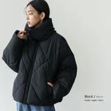 ビッグダイヤキルト中綿ジャケット ミドル丈 無地 | mili an deni | 詳細画像10