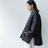 サイドファスナーノーカラージャケット サイドスリット 長袖 | mili an deni | 詳細画像7 