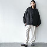 サイドファスナーノーカラージャケット サイドスリット 長袖 | mili an deni | 詳細画像8 