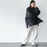 サイドファスナーノーカラージャケット サイドスリット 長袖 | mili an deni | 詳細画像9 