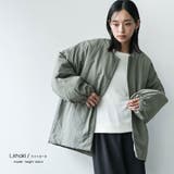 サイドファスナーノーカラージャケット サイドスリット 長袖 | mili an deni | 詳細画像10 