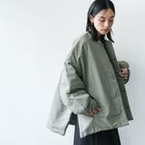 サイドファスナーノーカラージャケット サイドスリット 長袖 | mili an deni | 詳細画像11 