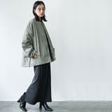 サイドファスナーノーカラージャケット サイドスリット 長袖 | mili an deni | 詳細画像13 