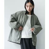 ライトカーキ | サイドファスナーノーカラージャケット サイドスリット 長袖 | mili an deni