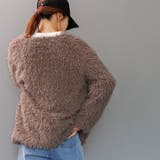 エステルボアミドル丈カーディガン ファー ノーカラー | mili an deni | 詳細画像8 