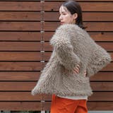 エステルボアミドル丈カーディガン ファー ノーカラー | mili an deni | 詳細画像15 