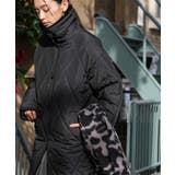 ブラック | 中綿ダイヤキルトファー付き2WAYカラーロングコート キルティング ファイバーダ… | mili an deni