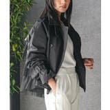 ブラック | バックチュールショートトレンチコート 3段チュール ノッチドラペル | mili an deni