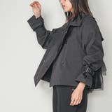 バックチュールショートトレンチコート 3段チュール ノッチドラペル | mili an deni | 詳細画像17