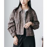 ブラウン | 2WAYカラーフェイクレザーショートブルゾン 合成皮革 ジップアップ | mili an deni