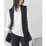 ブラック | テーラードミドル丈ベスト ジレ レディース | mili an deni