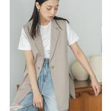 グレージュ | テーラードジレ レディース ピンストライプ | mili an deni