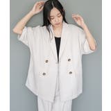 アイボリー | ヴィンテージワッシャー半袖ジャケット テーラージャケット ダブル | mili an deni