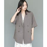 モカ | ヴィンテージワッシャー半袖ジャケット テーラージャケット ダブル | mili an deni