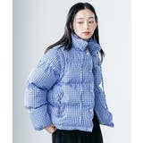 ブルー | 袖取り外しチェック中綿ブルゾン ブルゾン スタンドカラー | mili an deni