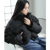 ブラック | ビジューショートダウンジャケット ビジュー付き ショートダウン | mili an deni