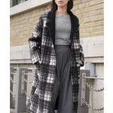 オフホワイト×ブラック | リバーシブルチェックボアコート ボアジャケット ファージャケット | mili an deni