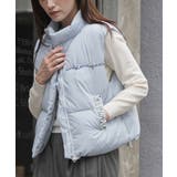 ブルー | 中綿ベスト レディース ビジュー | mili an deni
