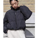 ブラック | 中綿ショートジャケット ショート丈 スタンドカラー | mili an deni