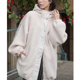 アイボリー | ボアビッグシルエットフードブルゾン ビッグシルエット ボアブルゾン | mili an deni