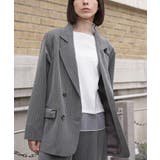 グレー | ストライプテーラージャケット レディース ダブルボタン | mili an deni