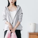 バックフリル前開きジップパーカー フード プルオーバー | mili an deni | 詳細画像7 