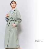 カーキ | キャンディ袖前後ヨーク切替トレンチコート スプリングコート レディース | mili an deni
