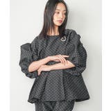 ブラック | レディース ブラウス ドットジャガードプルオーバー | mili an deni