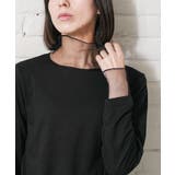 ブラック | チュールハイネックトップス 異素材切替 クルーネック | mili an deni