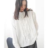 ホワイト | タキシードフリルブラウス ブラウス レディース | mili an deni