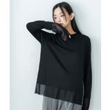 ブラック | レイヤード風 トップス レディース | mili an deni