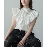 オフホワイト | チェストフリル ノースリーブブラウス レディース | mili an deni