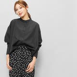 取り外しラッフル襟バンドカラーシャツ 長袖 黒 | mili an deni | 詳細画像13 