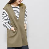 エステルポンチVネックオーバーベスト ノースリーブ 黒 | mili an deni | 詳細画像12 