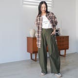 オーバーサイズチェックシャツ レギュラーカラー コットン裾ラウンド | mili an deni | 詳細画像15