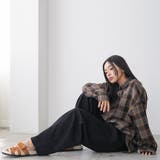 オーバーサイズチェックシャツ レギュラーカラー コットン裾ラウンド | mili an deni | 詳細画像18