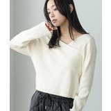 アイボリー2 | アシメニットトップス ニット セーター | mili an deni